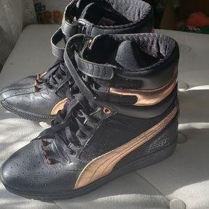 PUMA SPORT WEDGE SNEAKER ROSE GOLD SPIKES HEEL